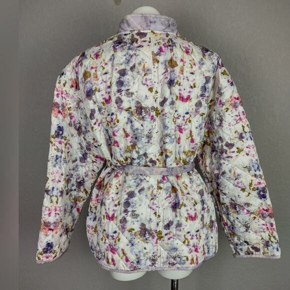 J. Crew X Flora Obscura Floral Quilted Reversible Wrap Jacket PrimaLoft Size L - Picture 4 of 16